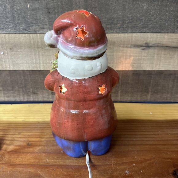 Vintage Christmasville By Ronnie Walter Light Up Santa Porcelain Star Cutouts - Picture 5 of 8